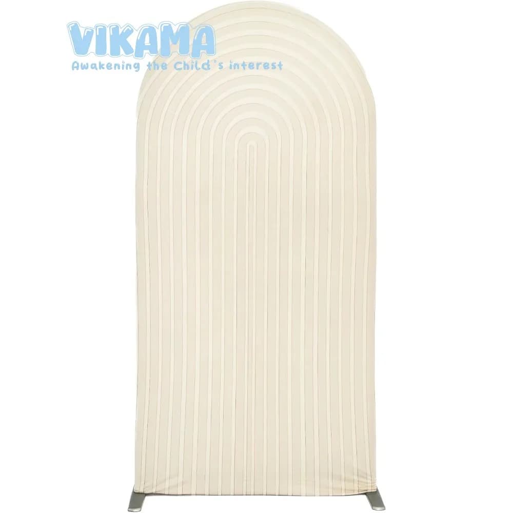 VIKAMA Off-White-Bogen-Hintergrund – Hochzeit, Babyparty, Geburtstagsparty-Dekorationen, langlebiges, minimalistisches 2D-Flachhintergrund-Panel