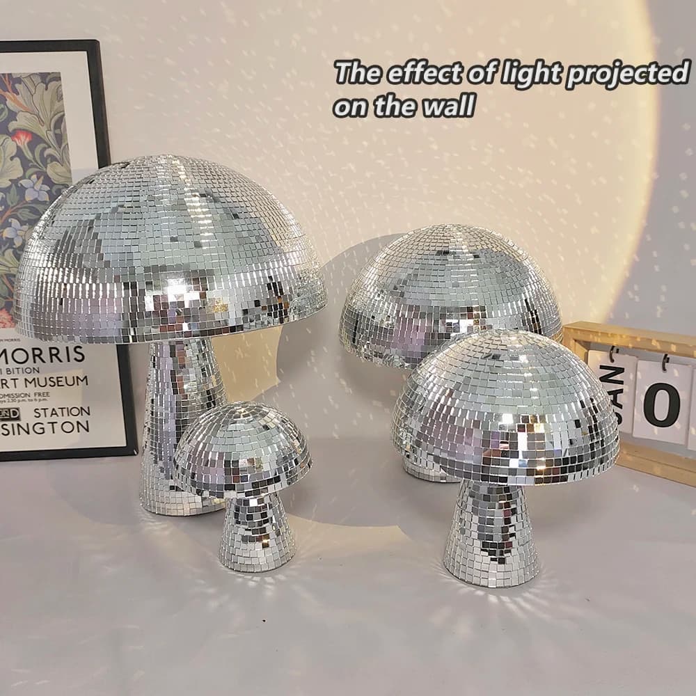 Disco Pilze Schlafzimmer Dekoration Spiegel Pilz Hochzeit Dekoration Party Dekor Retro Reflektierende Pilz Home Decor