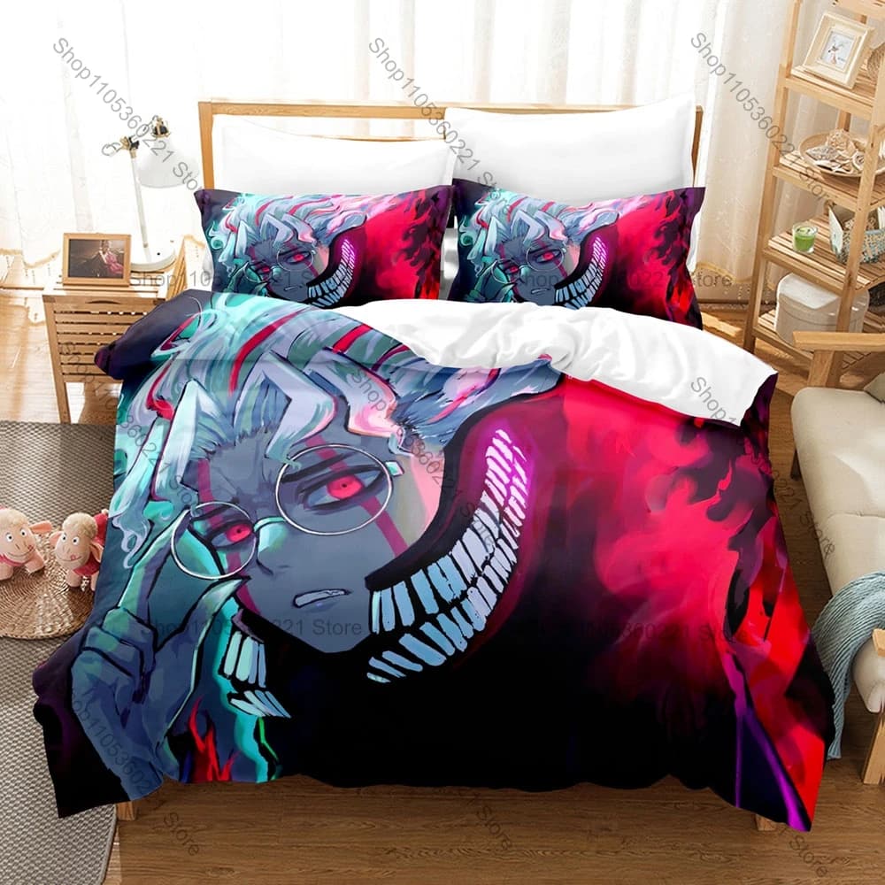 Dandadan Supernatural Bettwäsche-Set, 3-teilig, Bettbezug, Kissenbezug, Cartoon-Bettwäsche-Set, Geschenk für Anime-Fans