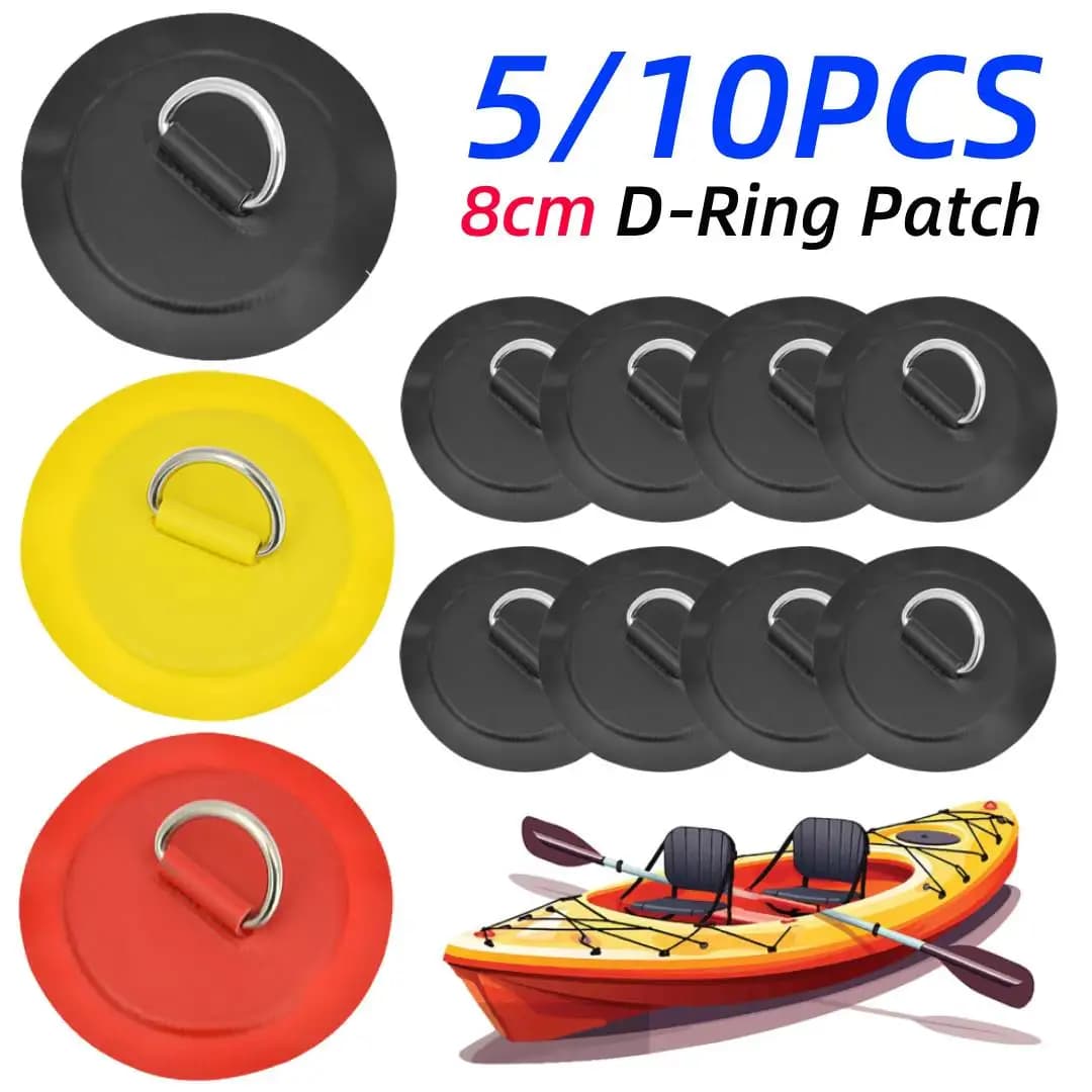 5/10 Stück 8cm D-Ring Patch Gummi-Sicherheitsseil-Schnalle für Boote, PVC SUP Paddle Board Befestigungselement für Schlauchboote und Kajaks