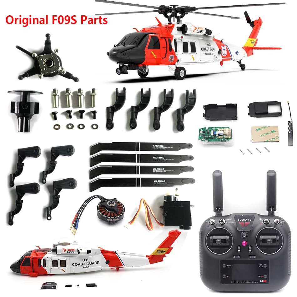 Original ersatzteile für yuxiang yxznrc f09s 6ch 3d coast guard UH-60 skala rc hubschrauber haupt klinge griff roter kopf körper