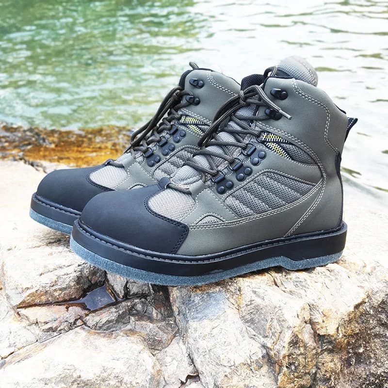 Angelschuhe, Filz- oder Gummisohle, rutschfest, für Jagd, Riff, Felsen, Angeln, Watstiefel, Upstream-Flussstiefel für Fliegenfischer, Wathosen