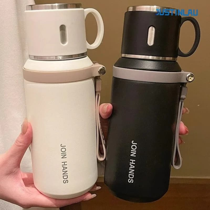 JUSTINLAU Spot Goods 600/800 ml Thermosbecher-Vakuumflaschen mit Teesieb, tragbare Reise-Thermowasserflaschen aus Edelstahl