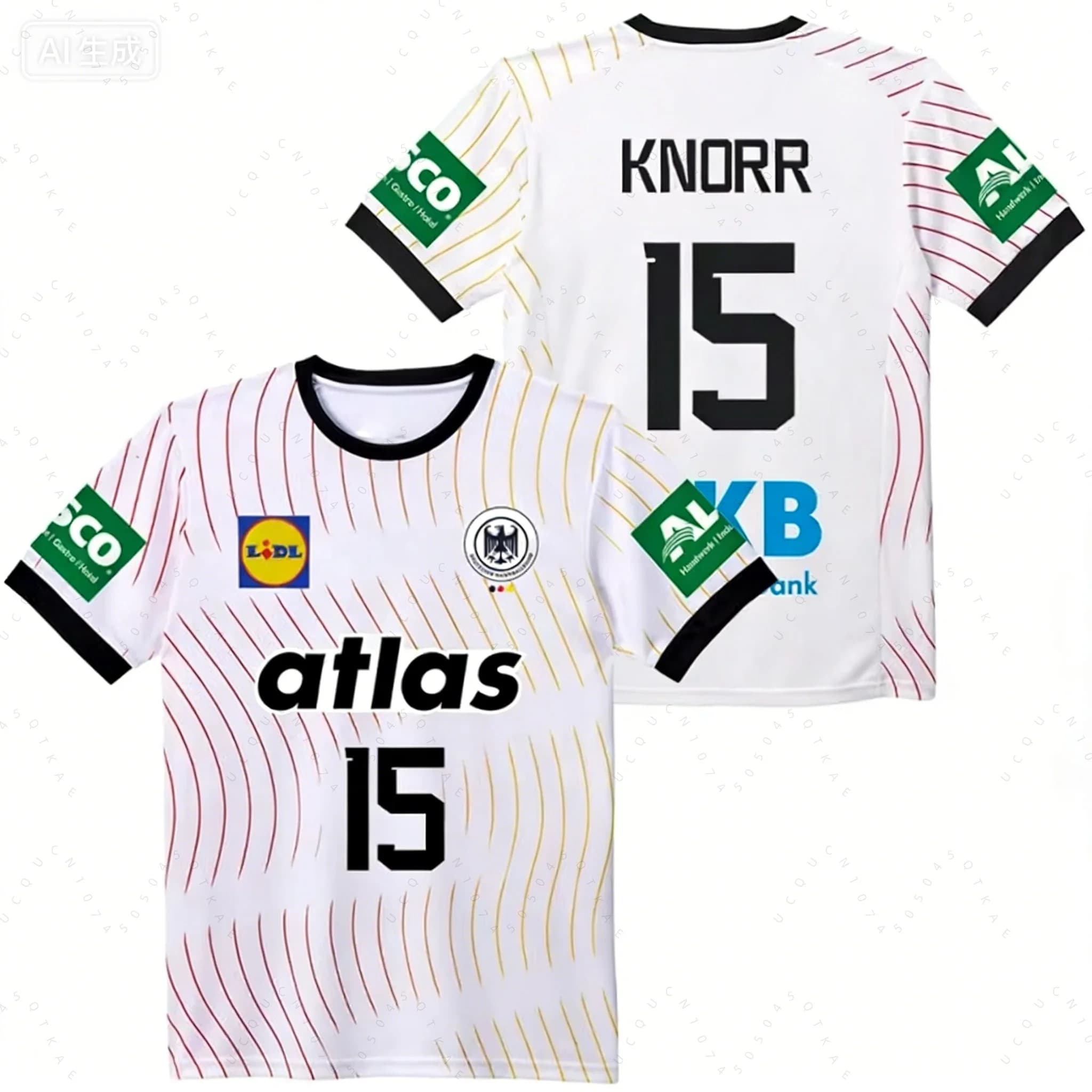 2026 Deutsches Neues DHB Handball-Trikot T-Shirts Schnelltrocknende Atmungsaktive Sportbekleidung Kurzarm Herren Outdoor Fitness Freizeit-Oberteile