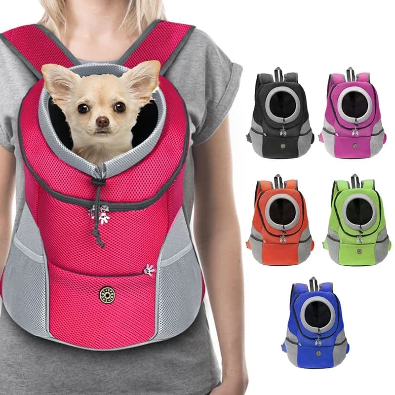 Neuer Hunde-Haustier-Rucksack, Reisetasche, Vorderrucksack, atmungsaktiv, verstellbar, mit reflektierenden Sicherheitsstreifen für Wandern, Outdoor,