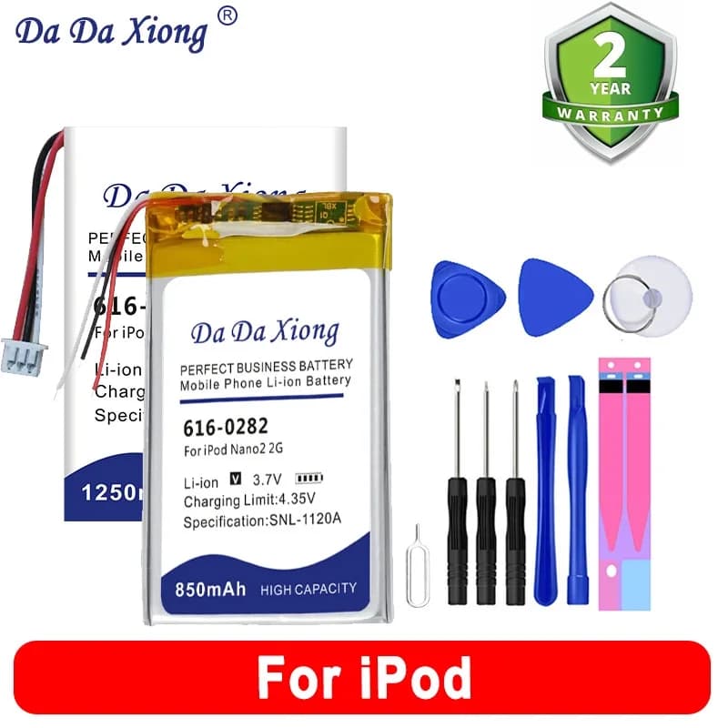 Hochleistungsakku für iPod Classic Video Thin 3 3G Nano2 2G 5. 5,5 6. 7. Mini EC003 EC007 30 GB 80 GB 120 GB 160 GB + Werkzeuge