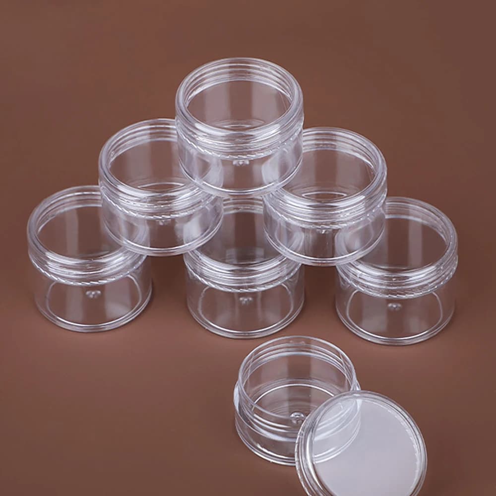 50 stücke 20g 15g 10g 5g 3g Leere Creme Jar Tragbare Kosmetische Behälter Kunststoff Transparent lidschatten Lippenbalsam Probe Flaschen
