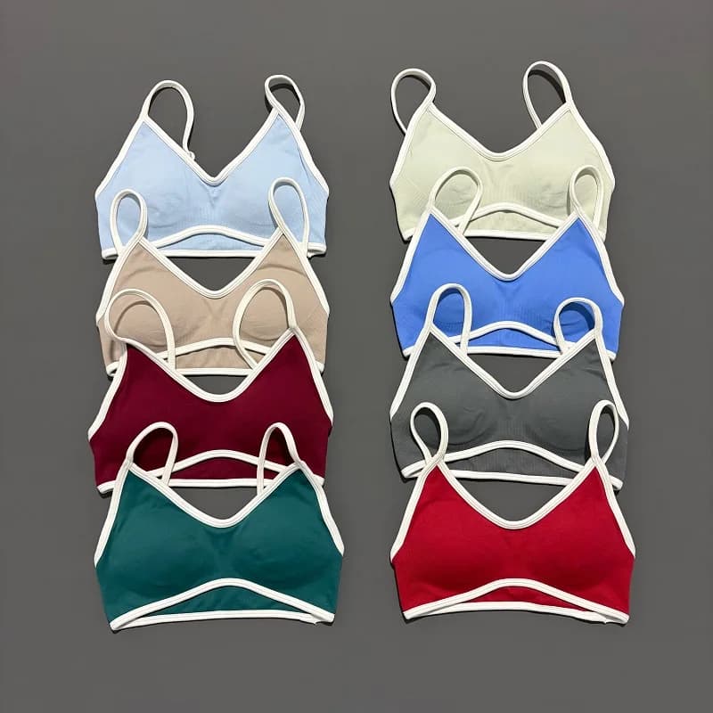 HISTELLO Sport-Bh Frauen Sexy Gestrickte Unterwäsche Kontrast Bh Top Nahtlose Yoga Kleidung Laufsport Workout Gym Bhs