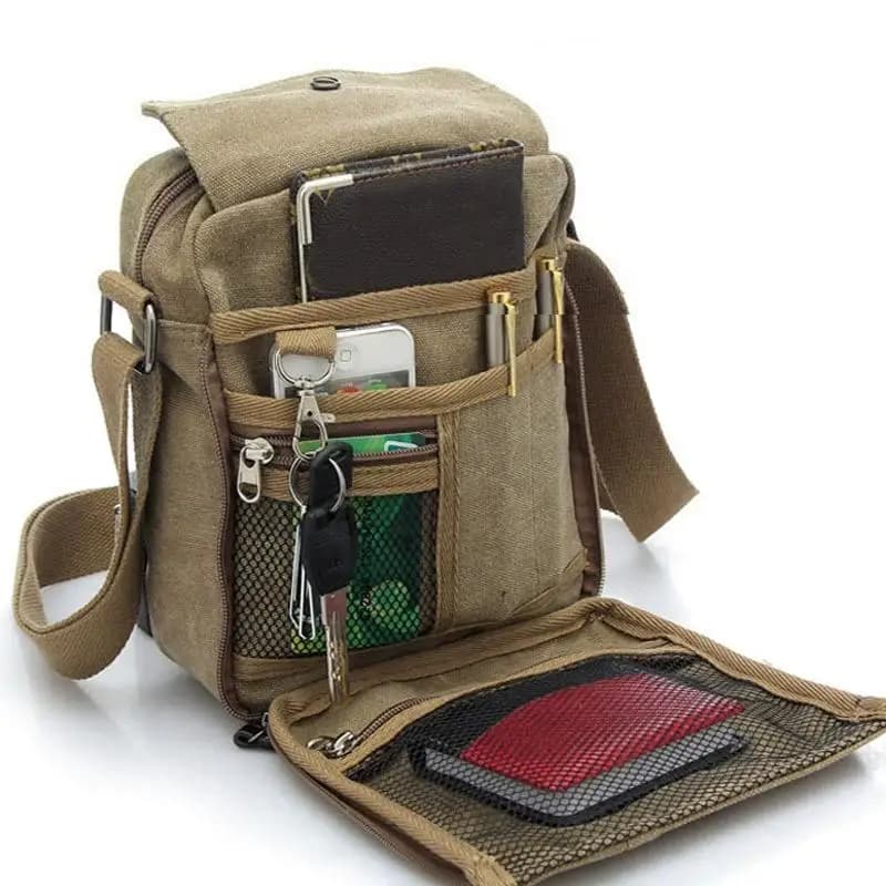 Herrentasche, lässig, kleine Multifunktions-Umhängetasche, Umhängetasche mit mehreren Taschen im Freien