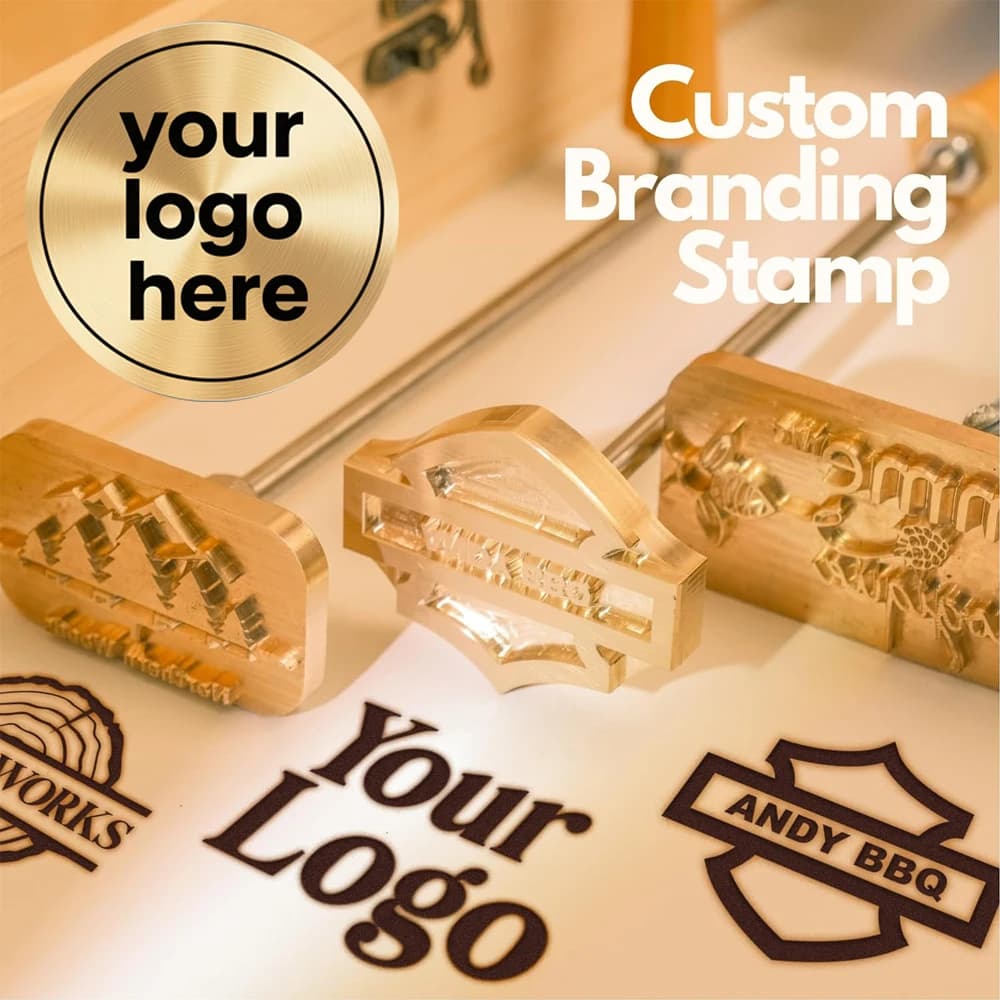 M8 Benutzerdefiniertes LOGO-Brandeisen, Privatstempel aus Heißmessing für Hochzeiten, Partys, Unternehmen, Holz, Leder, Kuchen, Burger,