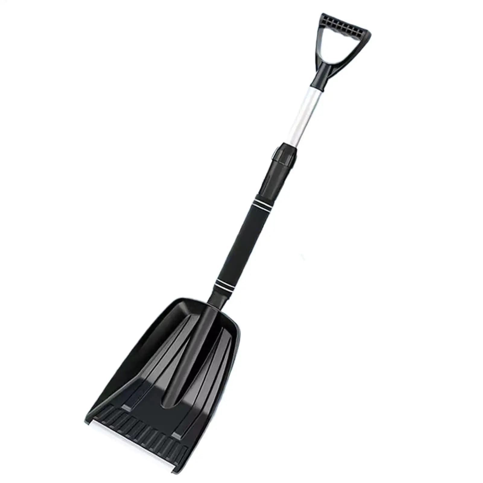 Teleskop-Schneeschaufel mit Ergonomischem D-förmigem Griff, Schneeschieber für Einfahrt, Gehweg, Terrasse, Hof