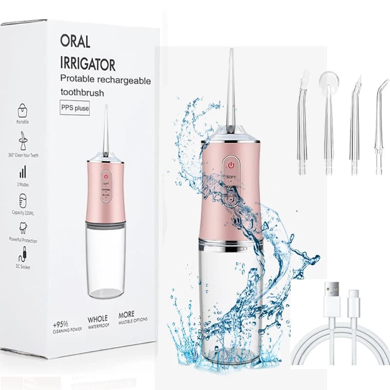 USB tragbare Munds pülung Wasser flosser Zahn wasserstrahl Werkzeuge Pick Reinigung Zähne 200ml 4 Düsen Mund Mund reinigungs mittel