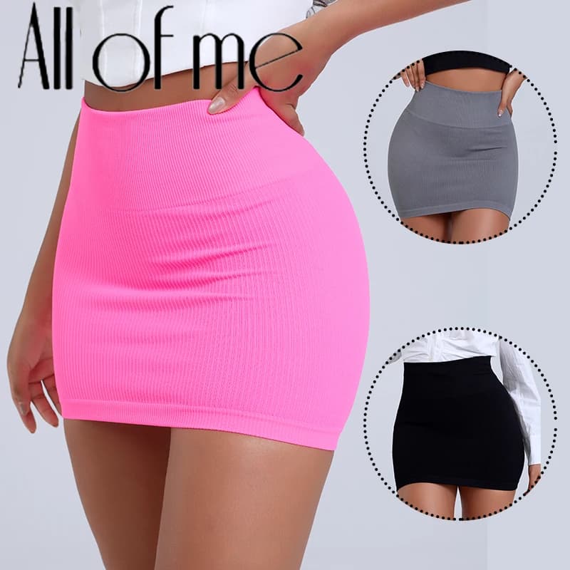 1Pcs Frühling Sommer Neue Hohe Taille Elastische Business frauen Mini Rock Schwarz Abnehmen Gestrickte Halbkörper Rock Professionelle arbeit