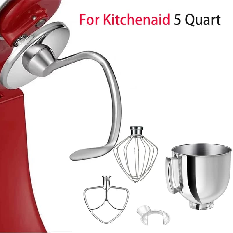Mixer-Hilfe-Aufsatzteile, Zubehör für Kitchenaid 5 Quart Standmixer K5WW Drahtpeitsche und 5K7SDH Knethaken und Mixer-Hilfe-Paddel