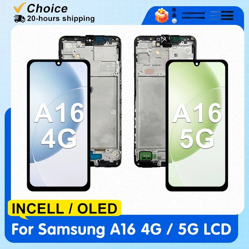 AMOLED A16 Für Samsung A16 4G 5G A165 A165M A165F LCD-Display Touchscreen-Digitizer Für Samsung A166P A166E A166 SM-A166B LCD