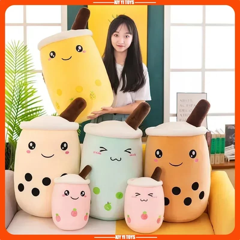 22-70cm Riesige Bubble Tea Plüschtiere Quetschbares Milchtee Boba Kissen Peluche Eiscreme Fruchtsaft Getränkeflasche Requisit Deko Geschenk