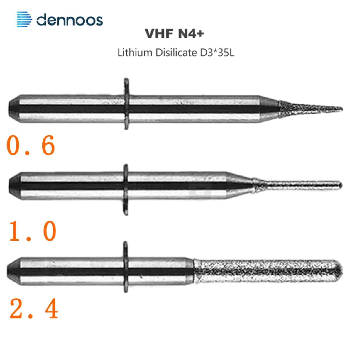 VHF N4+ Dental Lab Emax Fräser Nassfräser Stufenbohrer für Lithium-Disilikat-Cad/Cam-System