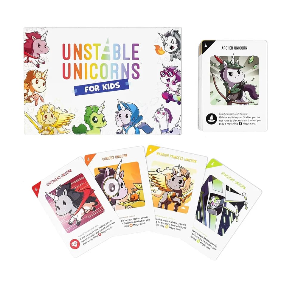 Unstable Games Unicorns for Kids Edition Basis-Spiel Ein strategisches Kartenspiel für Kinder