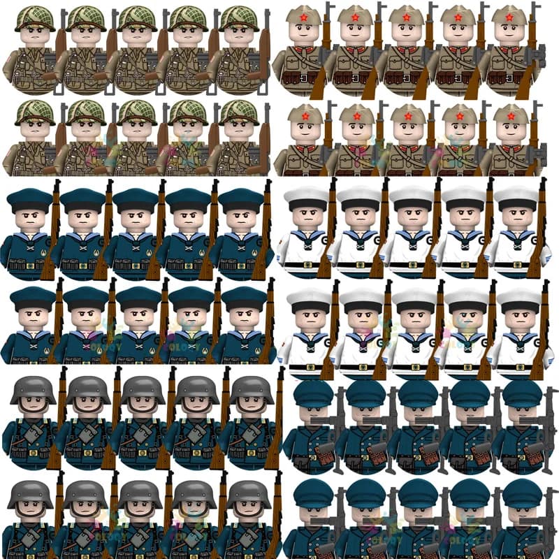Kinder Spielzeug 10 teile/satz WW2 Bausteine UNS UK Sowjetische Soldaten Mini Action-figuren Pädagogisches Spielzeug Für Kinder Geburtstag Geschenke