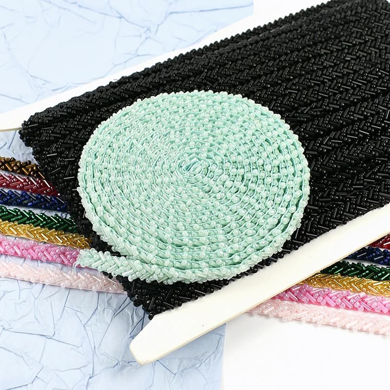 2/5/10 Yards 7 mm Perlen-Spitzenbesatz, Bänder, Stoff, Hochzeitskleid, Klebeband, dekorative Besätze, Kleidung, DIY, Nähen, Bastelzubehör