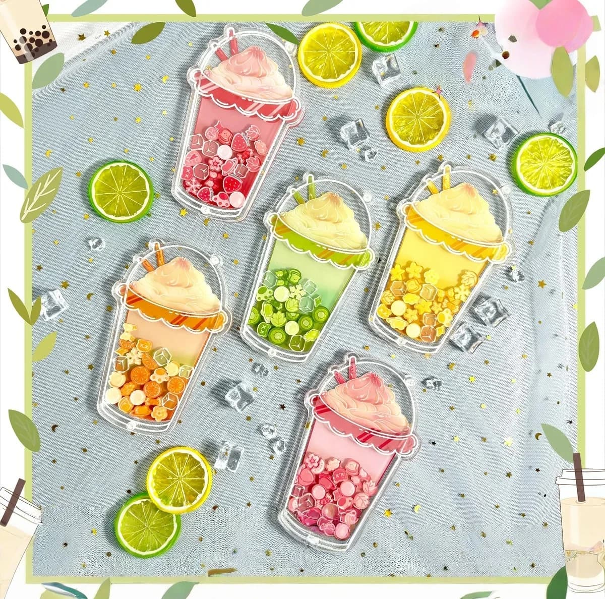 Snow Cap Milchtee-Becher Acryl-Ständer – Anime-Artikel-Display, Anstecknadel-Halter, Wackel-Aufbewahrung für Acryl-Standees & Buttons