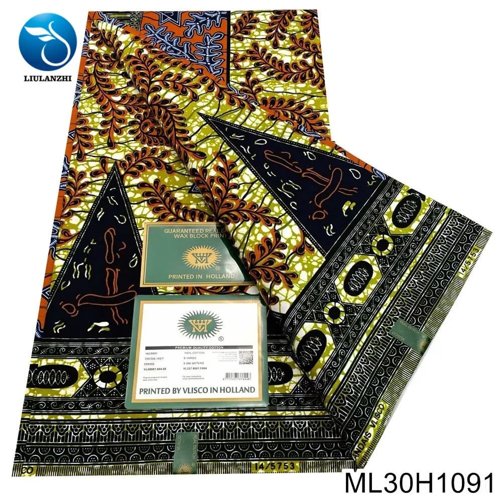 2025 Neue Nigeria Authentische 100 % Baumwolle Gewöhnliche Niederländische Batik Gedruckt Wachs mit Afrikanischen Stoff Edle Party Kleid ML30H1091