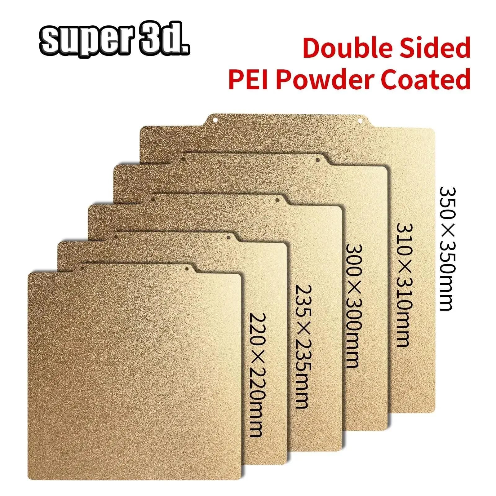 Magnetisches PEI-Pulverblech 235/250/310/350/220 mm doppelseitiges Federstahlblech strukturiert für Ender 3 CR10 P1P SW-X1 Bauplatte