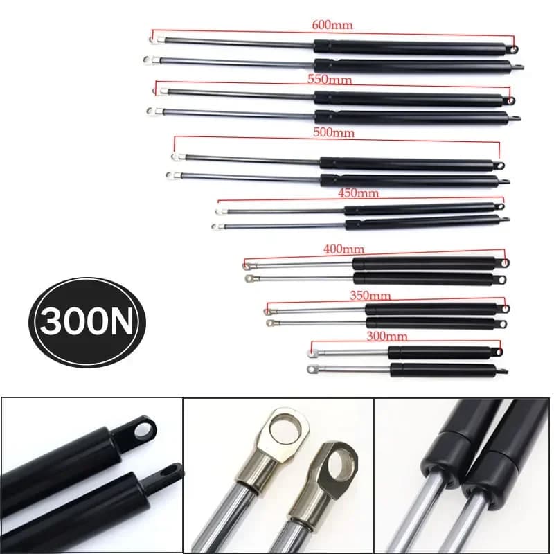 2 stücke 300N 300/350/400/450/500/600mm Gas Strut Bars Gas frühling Unterstützung Boot Motorhaube Auto Caravans Türen Fenster Luken Boot Bus