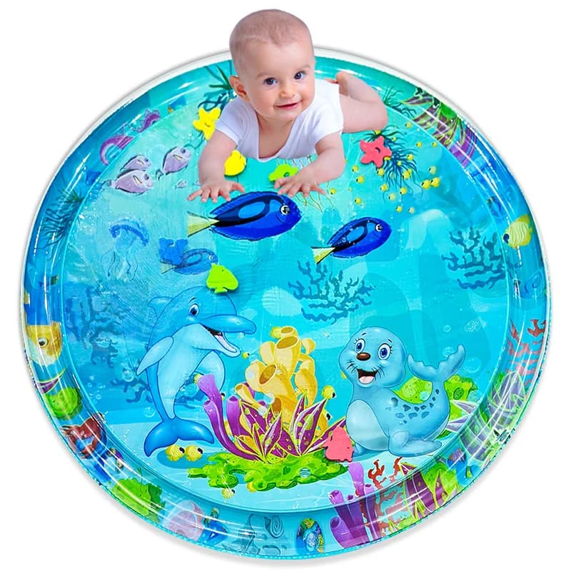 1pc 100cm Große Baby Spielen Wasser Matte Delphin Dichtung Muster PVC Aufblasbare Runde Spielen Matte Kissen Kinder geschenk