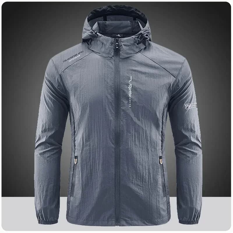 UPF50+ Sommer Outdoor Schnell Trocknend Sonnenschutz Dünne Jacke Männer Wandern Angeln Radfahren Mit Kapuze Gym Sport Ultra Licht windjacke