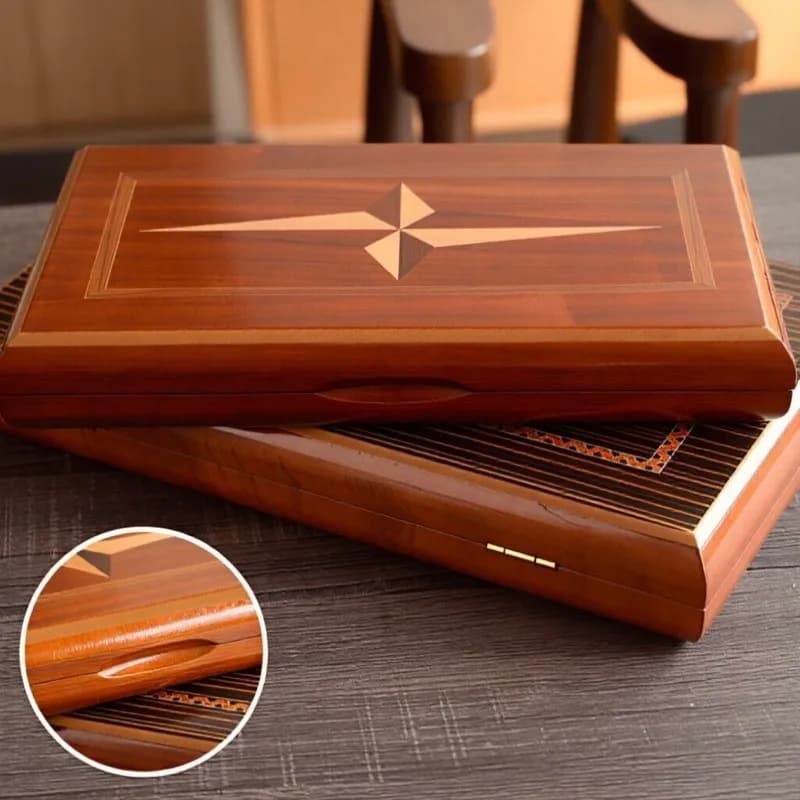 Massivholz-Backgammon 11-19 Zoll Luxuriöses Professionelles Schachspiel Faltbares Großes Brett Handgefertigtes Familien-Tischspiel Geschenk