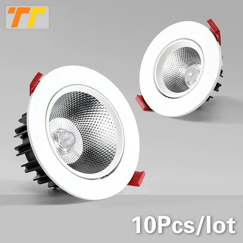 10Pcs LED Downlights 7W 9W Dimmbare Spot Lichter 12W 15W AC90V-260V 18W COB Chip einbau Decke Lampen Für Home Beleuchtung