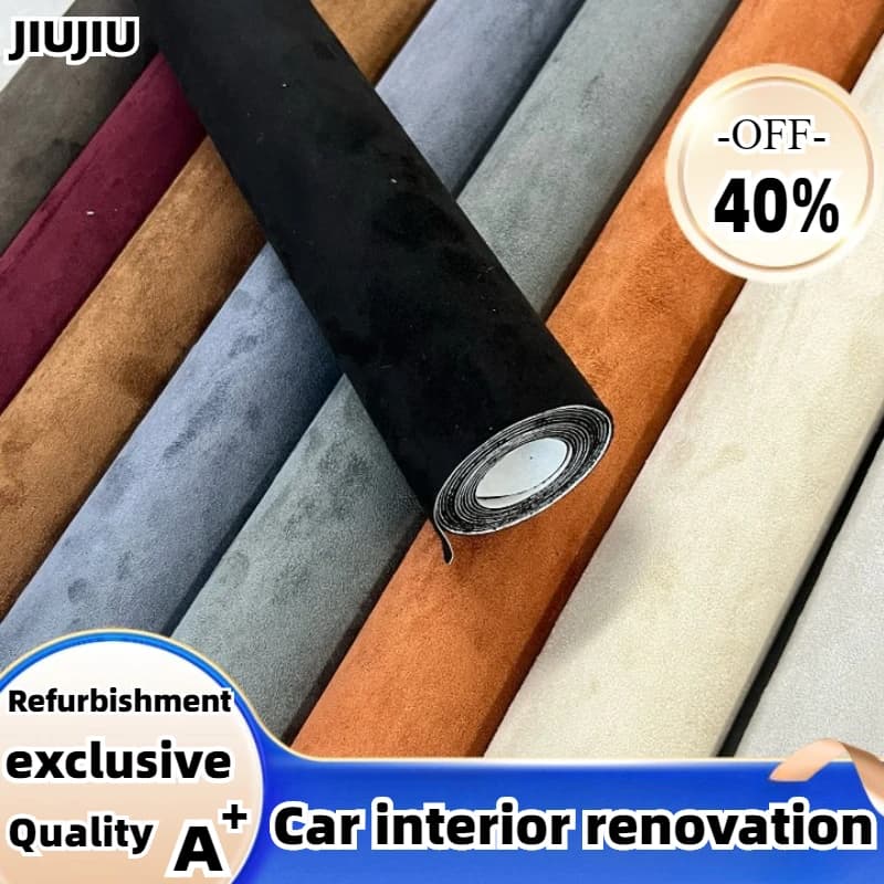 200 x 150 cm, Upgrade, großes Wildleder, vierseitig, elastisch, selbstklebend, Leder für Auto-Innenraum, Schmuckschatulle, Lederaufkleber