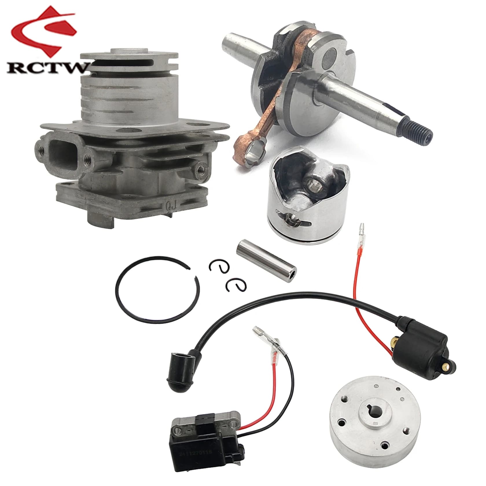 2-Takt 4-Loch 26cc 29cc RC Marine Zylinder oder Kolben oder Kurbelwellen-Kit für Rennboot ZENOAH QJ G260 G290 PUM Motorteile