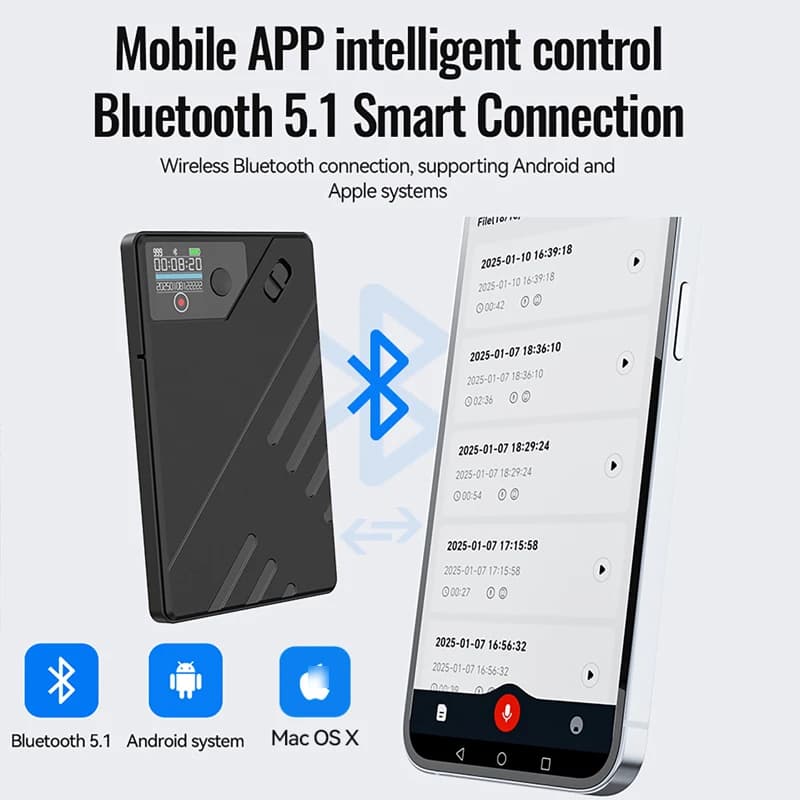 KI-Sprachrekorder, GPT-Intelligenz, APP-Steuerung, Audio, Mindmap, Echtzeit-Übertragung/Zusammenfassung/Übersetzung, Aufnahme von Telefonanrufen