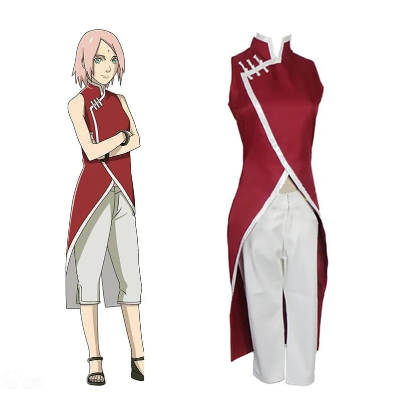 Anime Haruno Sakura Cosplay Kostüm Outfits Halloween Karneval Anzug Cheongsam Damen Kleidung Party Cool Anzug