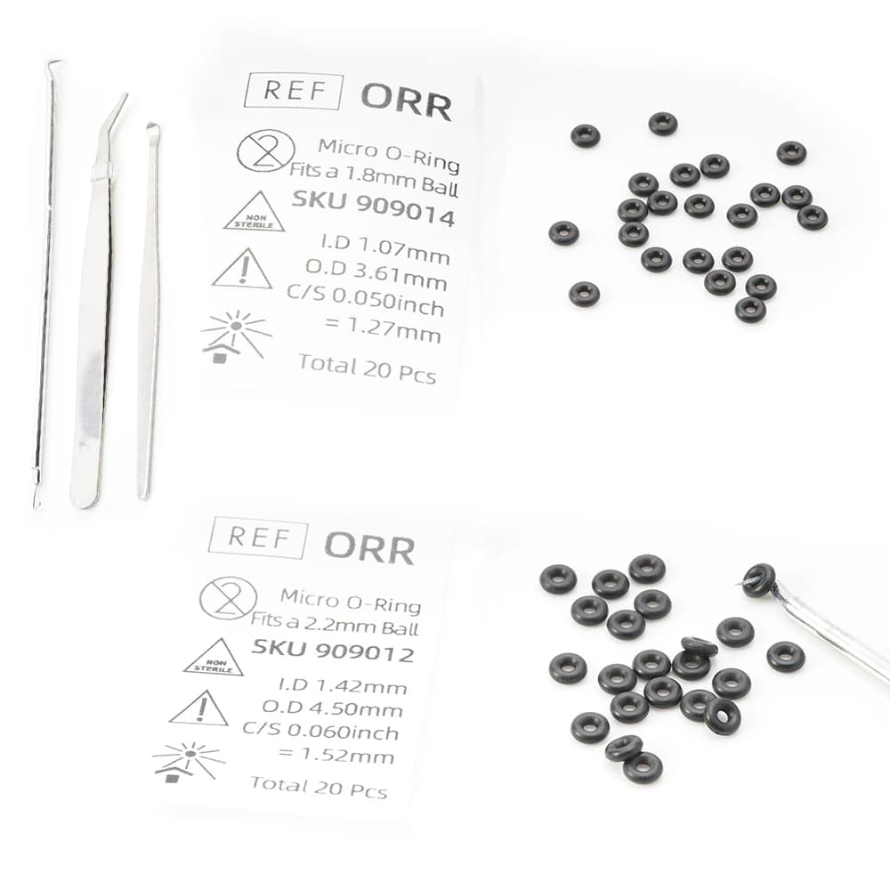 Mikro-Ersatz-O-Ring-Set für Sterngold Mini Implantate, passend für 2,2 mm 1,8 mm Kugelgehäuse