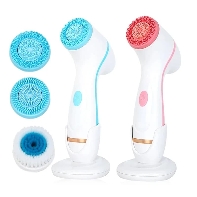 3-in-1 elektrische Reinigungsbürste, Ultraschall-Gesichtsreiniger, Gesichtsmassagegeräte, rotierende Sonic-Reinigungsbürste,