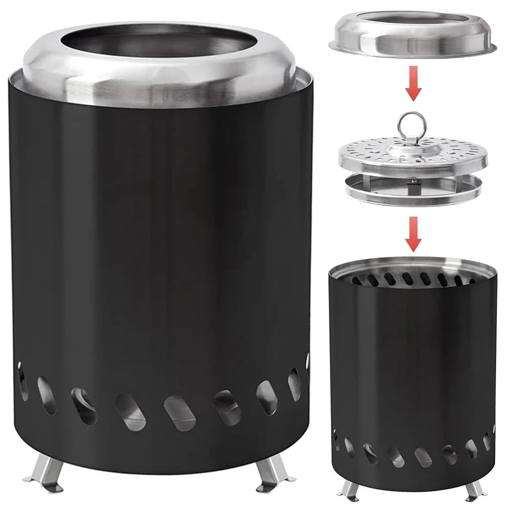 Rauchfreie Tisch-Feuerstelle für drinnen und draußen, Tischfeuerstelle, tragbarer Mini-Ofen, Holzofen oder Pellet, angetriebenes tragbares