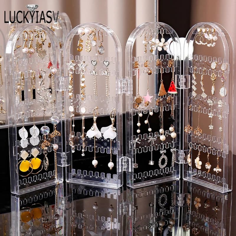 120/180/240/360 Löcher Kunststoff Ohrringe Ohr stecker Display Rack Klapp ohrring Schmuck Display Stand halter Vitrine Aufbewahrung sbox