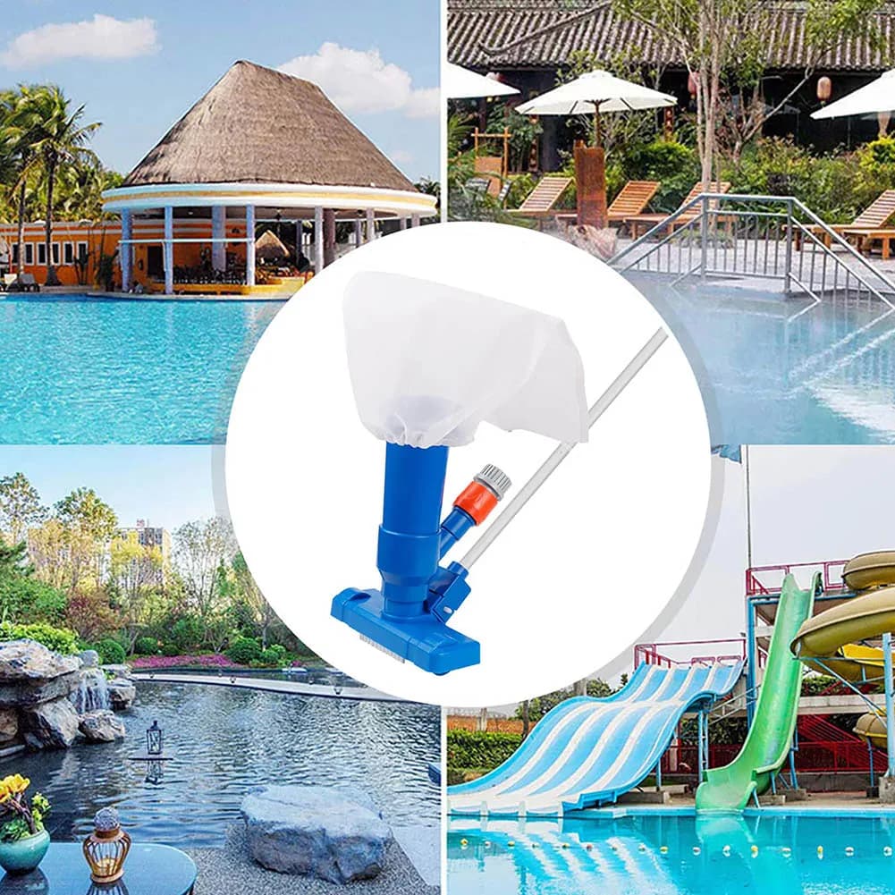 Schwimmbad-Staubsauger mit 5-teiliger Stange, Pool-Spa-Jet-Staubsauger, 2 Blattbeutel für oberirdische Pools, Spa, Teich, Whirlpool