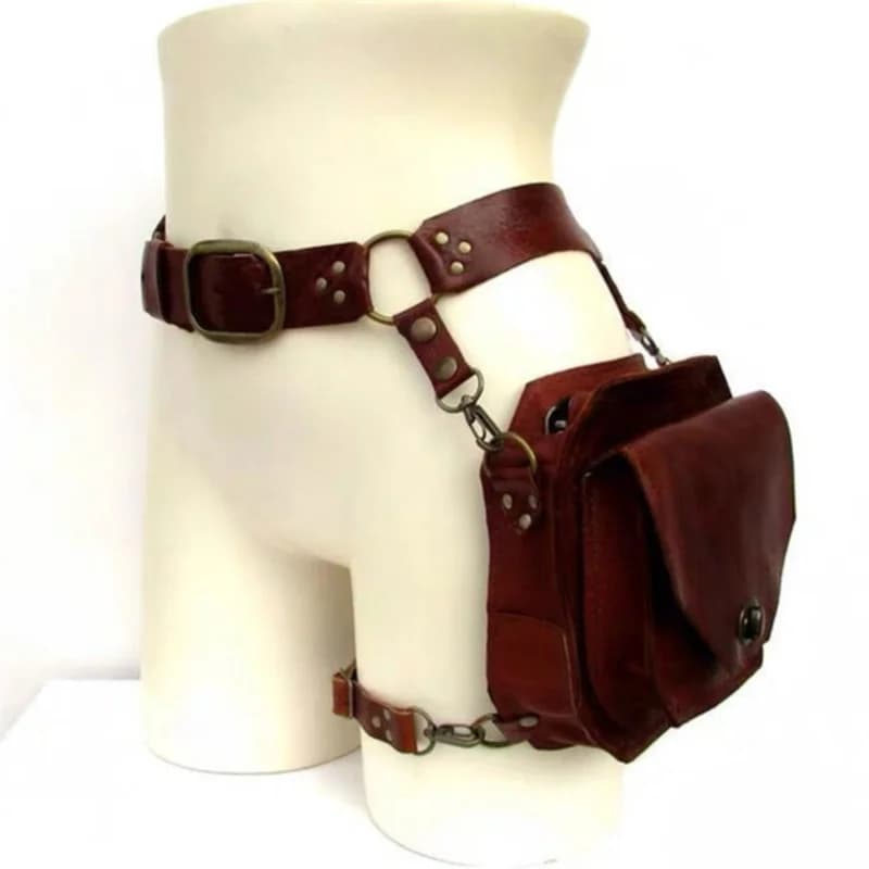 Punk Retro PU Taille Tasche Casual Kleine Platz Hüfte Packs Für frauen Umhängetasche Kreuz Multi-funktion Outdoor Bein telefon Beutel