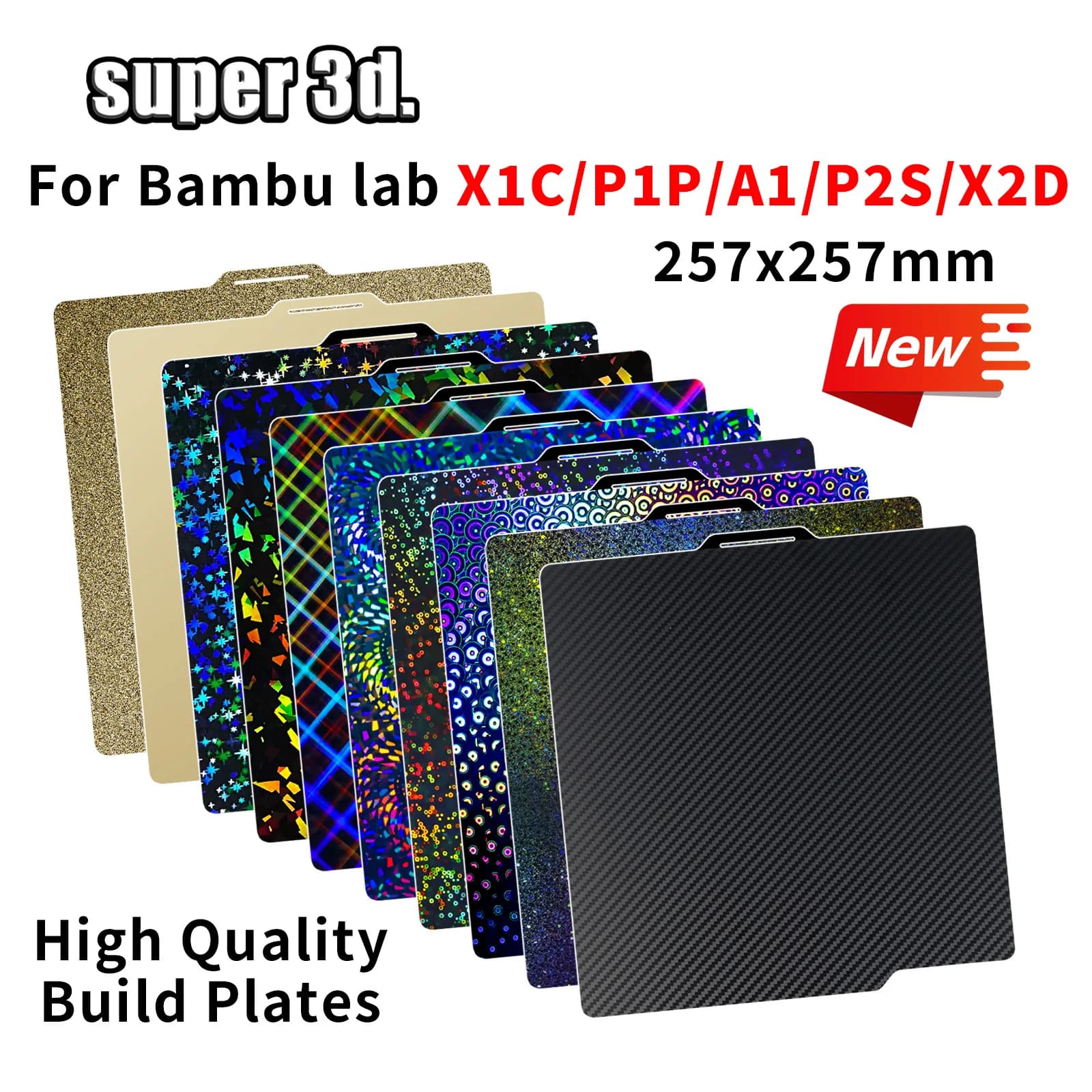 PEO Bambulab Bauplatte P1s Federstahlblech PEI-Platte 257x257 Bauplatte P1s Bamboo Lab Bambulabs X1 Carbon X1 A1 X2D Platte