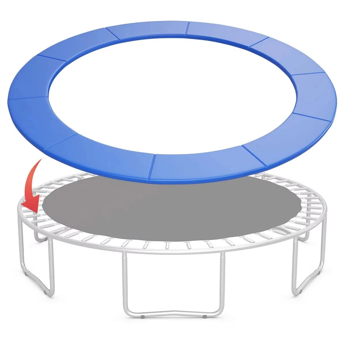Passend für 6 Fuß 8 Fuß 10 Fuß Abdeckung, universelle Ersatz-Trampolin-Sicherheitspolstermatte, wasserdichtes Trampolin-Zubehör, Federschutz