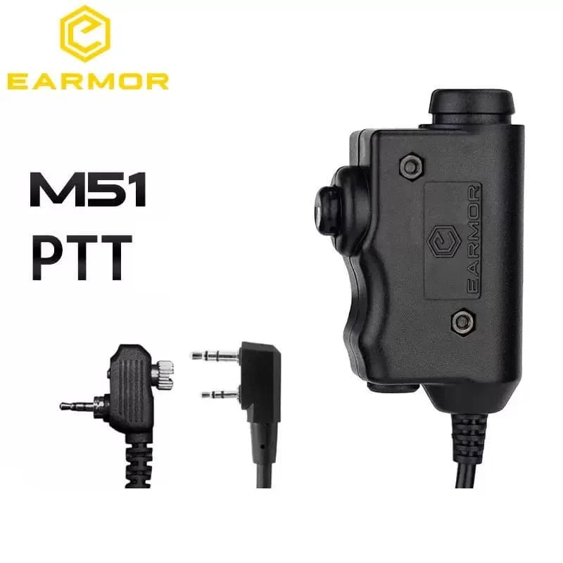 Original EARMOR M51 PTT Adapter Airsoft Taktische Headset Kenwood (für baofeng) Stecker Taktische Headset Zubehör