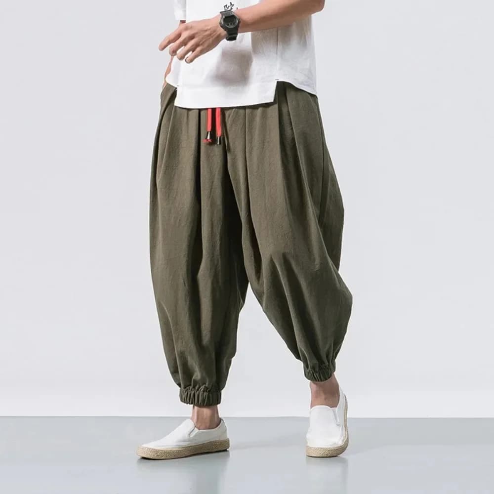 Neue Trendy Männer Harem Hosen Lose Übergroßen Stil Baumwolle und Leinen Hohe Qualität Jogger Jogginghose Casual Männliche Hosen