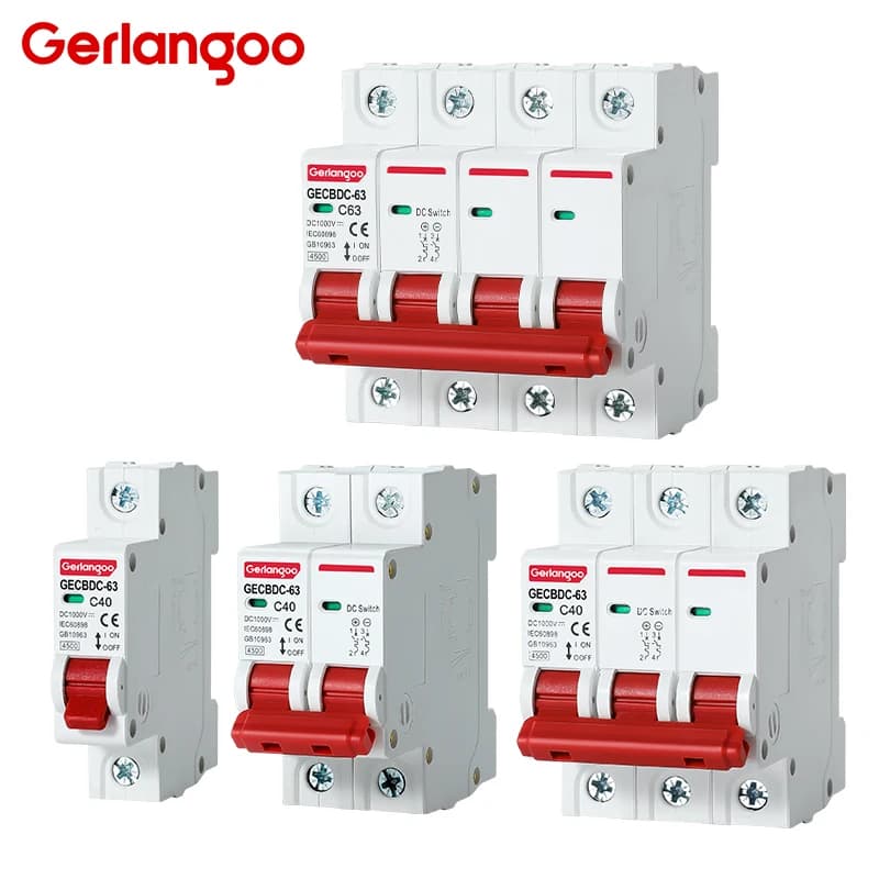 1P 2P 3P 4P DC 1000V MCB Solar Mini Leistungsschalter Überlastschutz Schalter 3A-63A DC1000V Photovoltaik PV