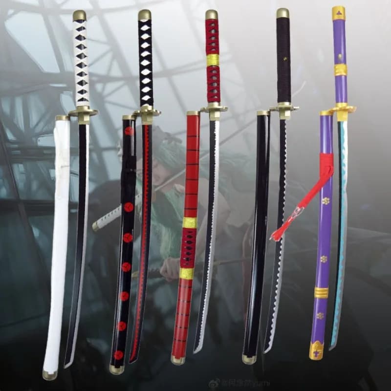 41 Zoll/104 cm Roronoa Zoro Katana Anime Ninja Schwert Cosplay Requisite Messer in Originalgröße Samurai Schwert Japanisches Katana Säbel Spielzeug