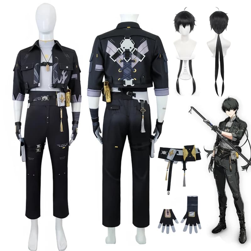 Neues Spiel Wuthering Waves Rover Cosplay Kostüm Rover Männlich Cosplay Outfit Perücke Halloween Karneval Uniform Weihnachtsfeier für Männer