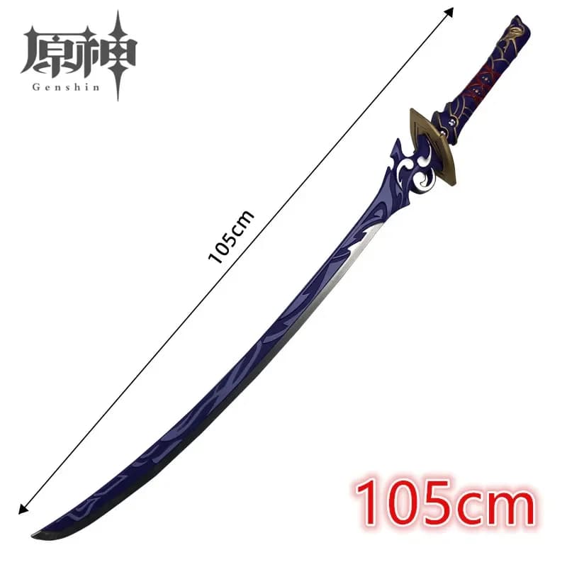Raiden Shogun Katana Genshin Impact Beelzebul Musou Schwert Waffen Cosplay Bühnenrequisiten Sicherheits-PU Karnevalsgeschenk Spielzeug 105cm